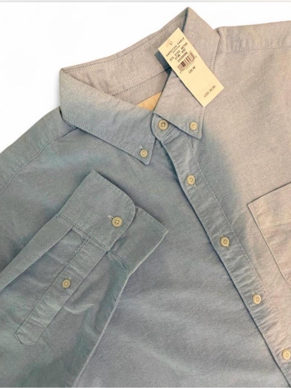 Men's NWT American Eagle Light Blue Button Down Coastal Classic Preppy Business
